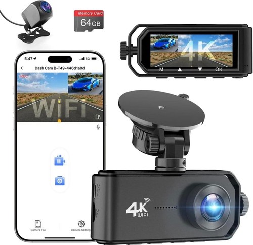 Dash cam front and rear - 4k,