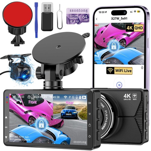 Dash cam front and - dash, 4k