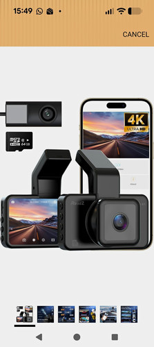 Roadz dash cam - front, and