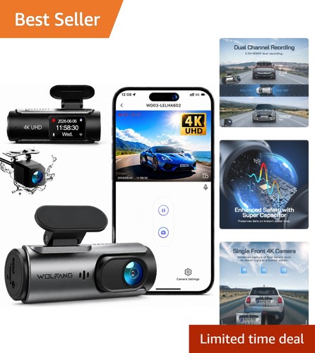 Wifi dash cam with - cam, 4k