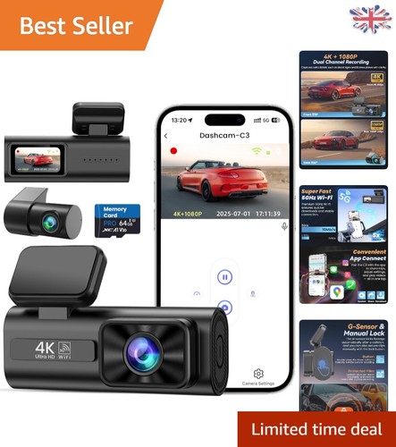 Compact dash cam with - dash, front
